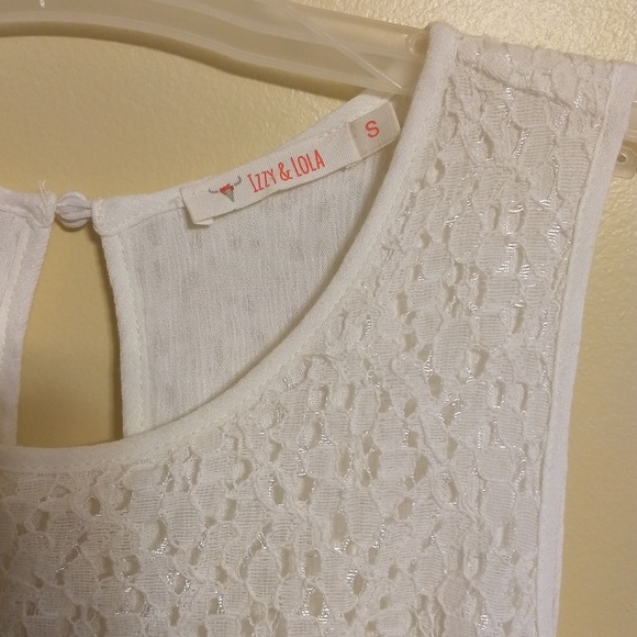 Izzy & Lola lace pom pom gauze romper sz small *S - Picture 4 of 6